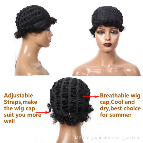 Cheap Factory Price  Good Quality Short Pixie Cut  Machine Made Human Hair Wigs